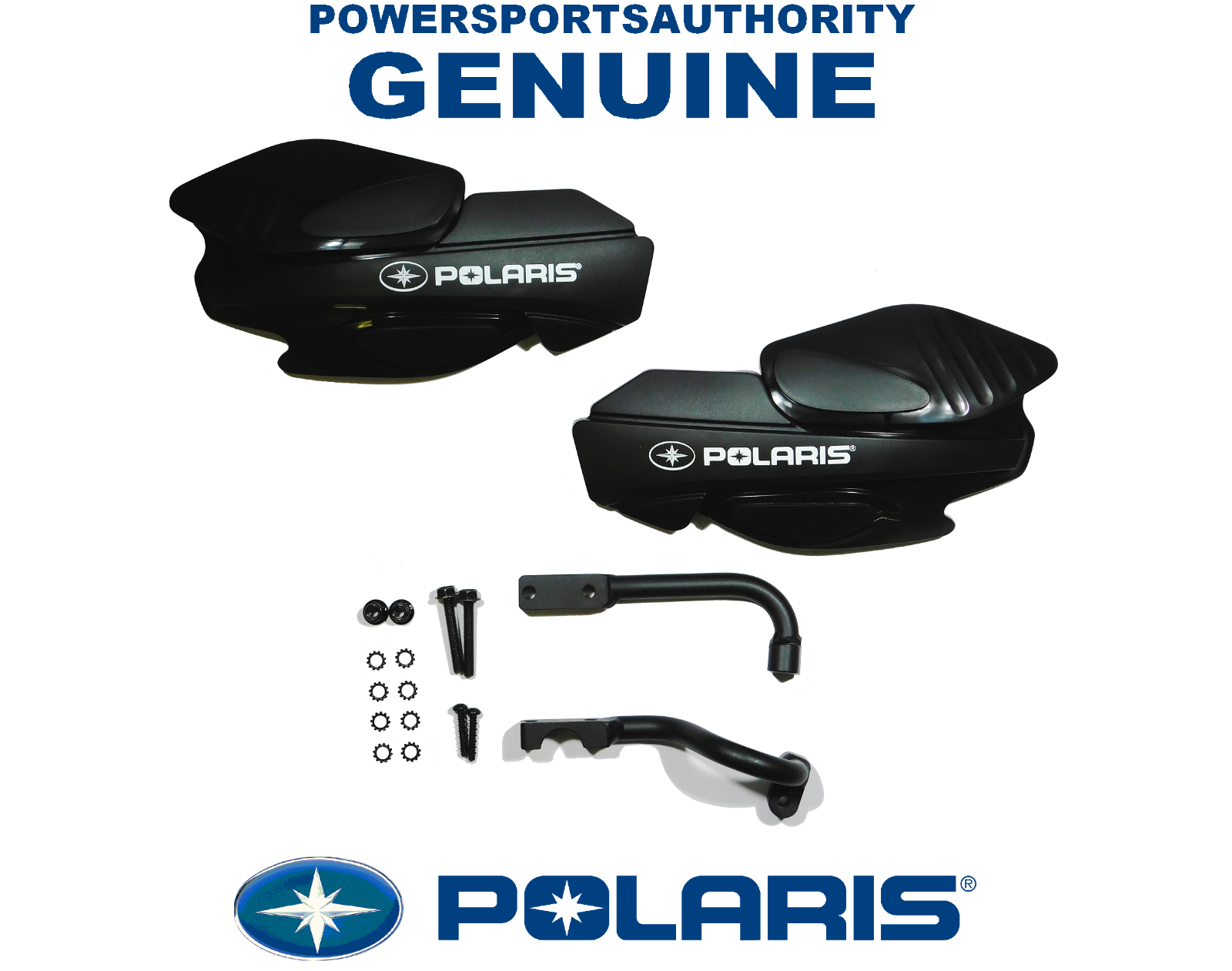 2013-2024 Polaris Sportsman 800 1000 OEM Black Hand Guard & Bracket Kit Assy P85