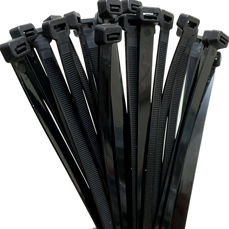 (24" INCH) 10 - 20 PACK BLACK CABLE ZIP TIES Heavy Duty UV Resistant Nylon 66 UL