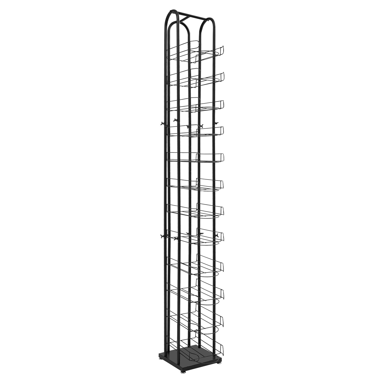 12 Tiers Hat Display Rack Free Standing Metal Floor Caps Headwear Stand Black