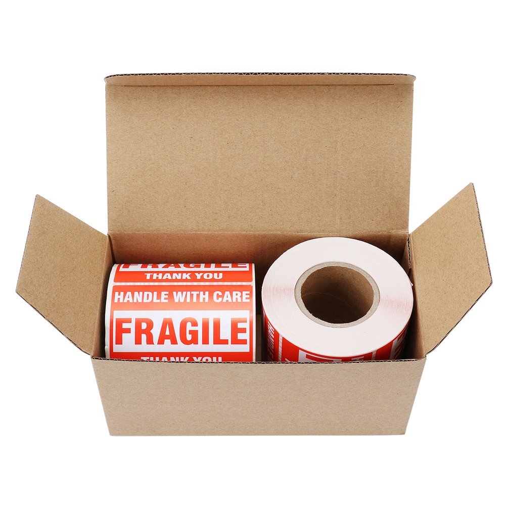 2 Rolls 2x3 Fragile Stickers Handle with Care Thank You Mailing Labels 500/Roll