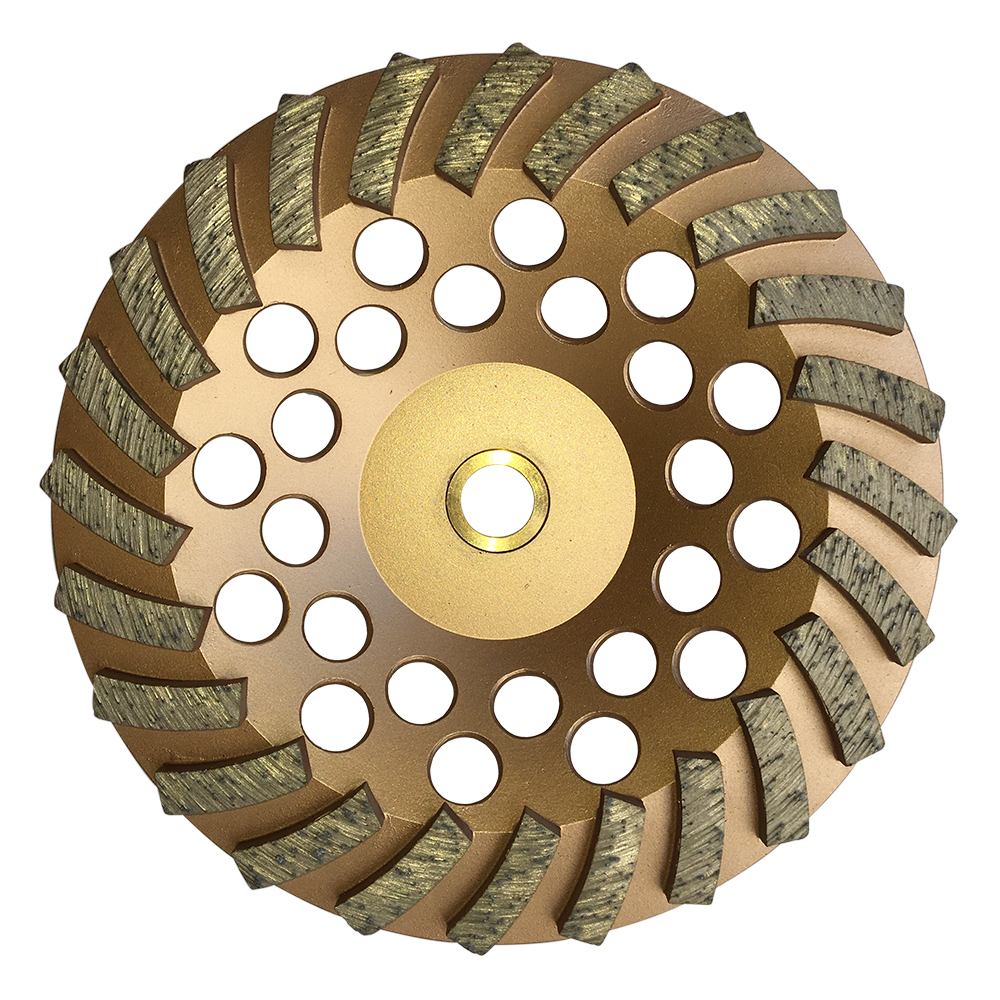 7"x24 Seg Diamond Concrete Spiral Turbo Grinding Cup Wheels 7/8-5/8 Arbor