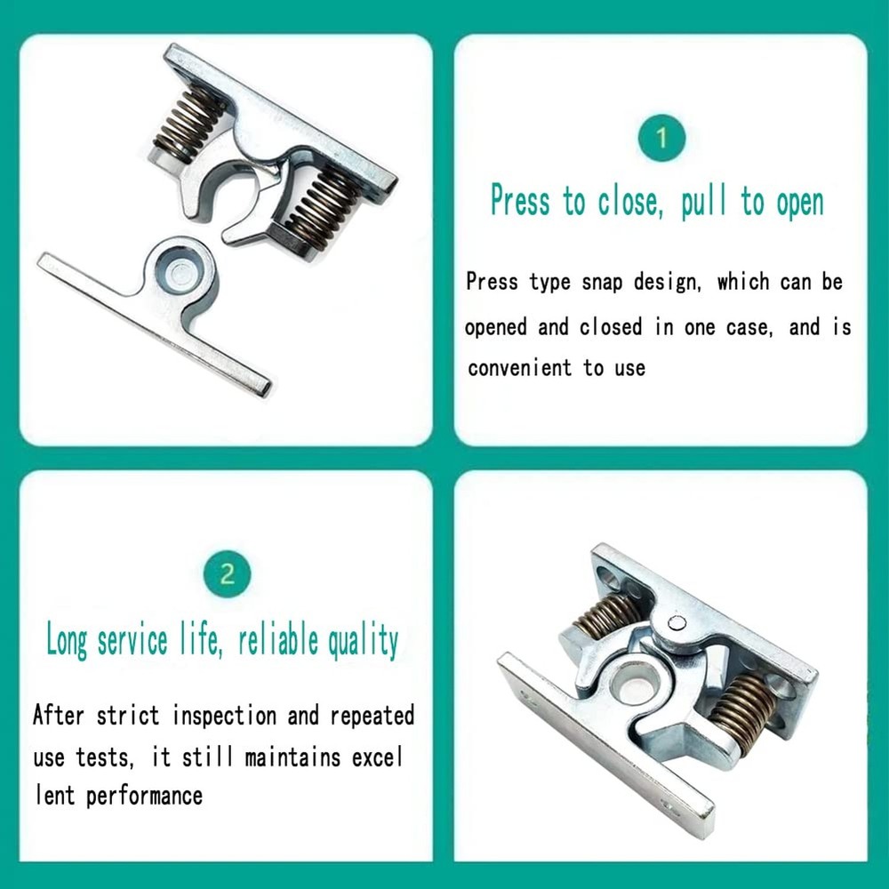 Spring Loaded Door Easy Lock Stop Catch Release Clamp Double Roller Catch, 1P...