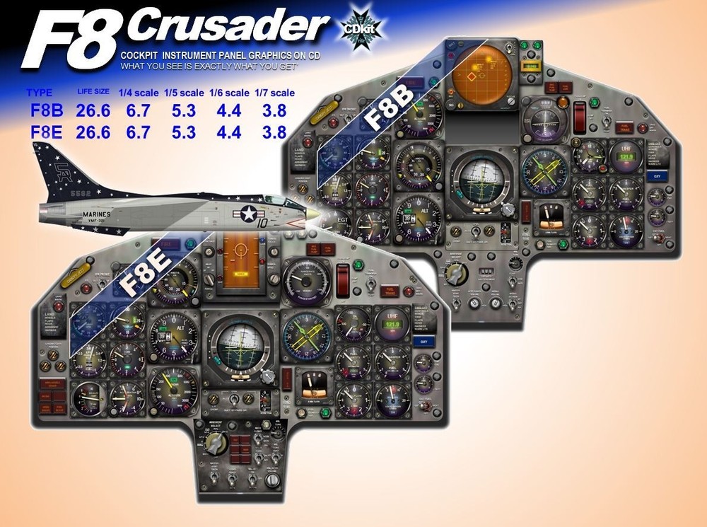 F8/F8U CRUSADER COCKPIT instrument panel CDkit
