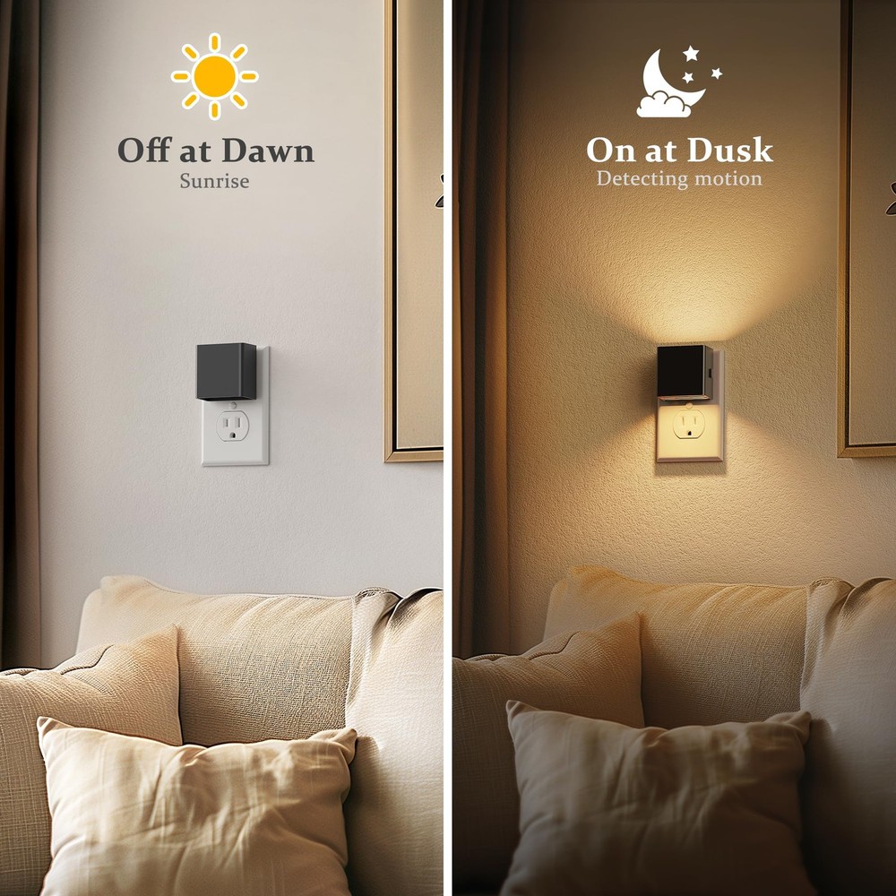 Night Light, Automatic Night Lights Plug into Wall, 2 Pack Modern Night Light...