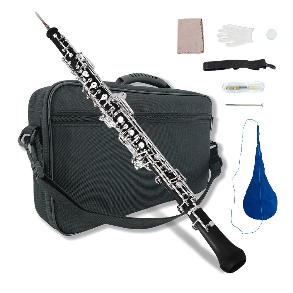 Oboe Beginner Student Level Silver Plated Semi Automatic C Tone with Parts