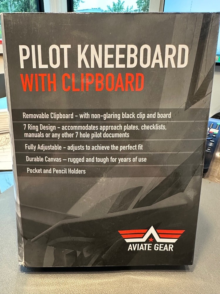 Aviate Gear Pilot kneeboard with removable clipboard, fully adjustable