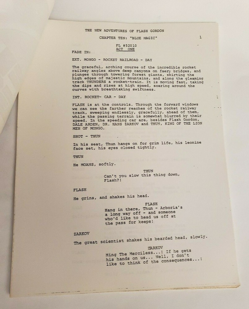 FLASH GORDON / Samuel A. Peeples 1979 TV Script, "Chapter Ten: Blue Magic"