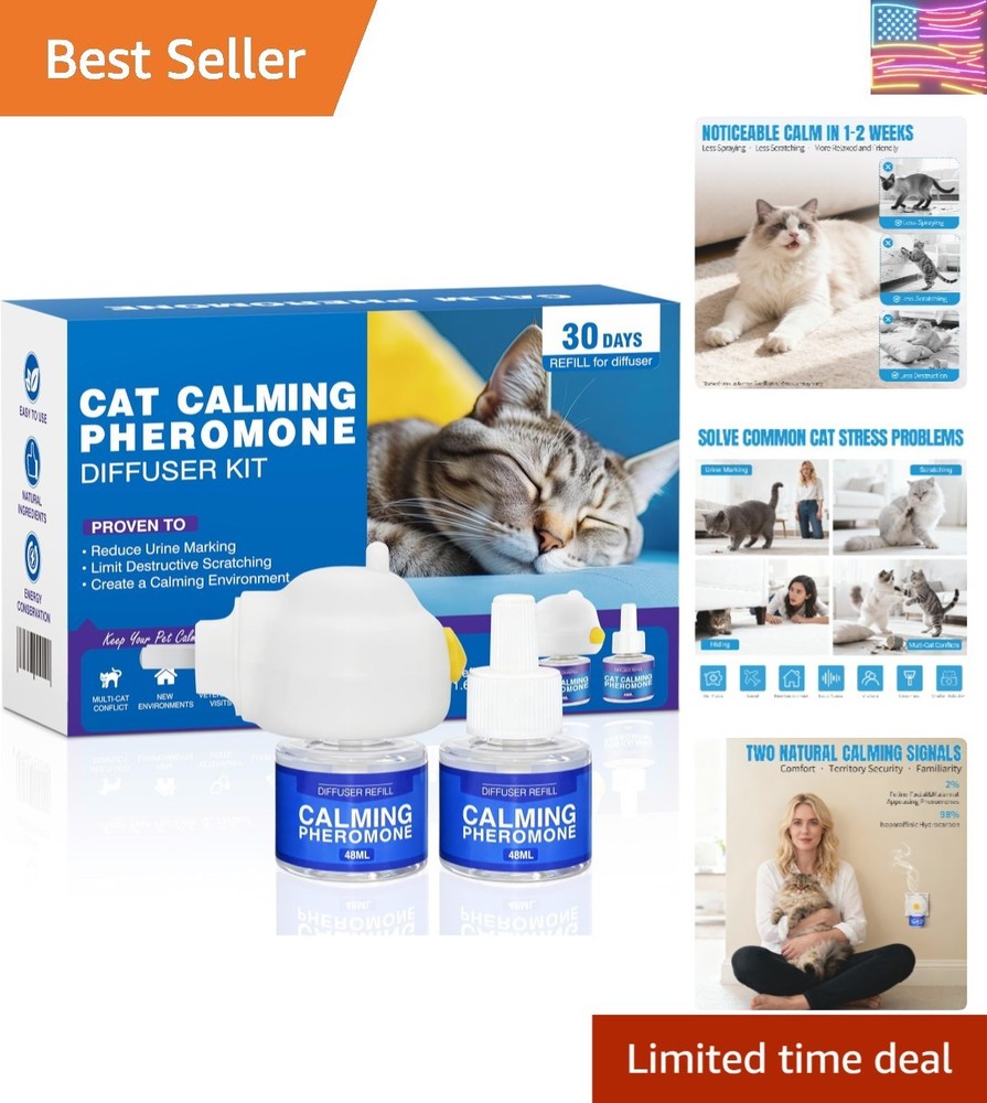 s Effectively Relieve Anxiety Stress Cat Pheromones Calming Diffuser Refill C...