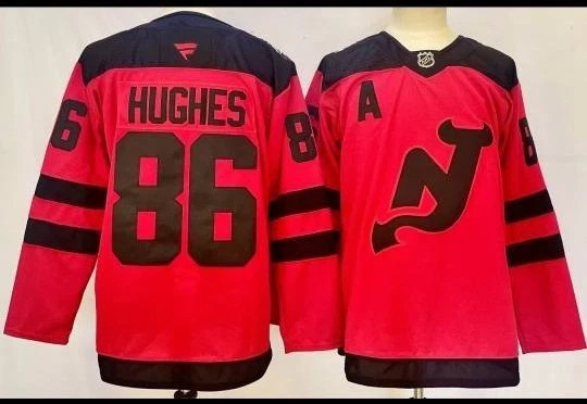 NWT Jack Hughes #86 Red / White New Jersey Devils Jerseys