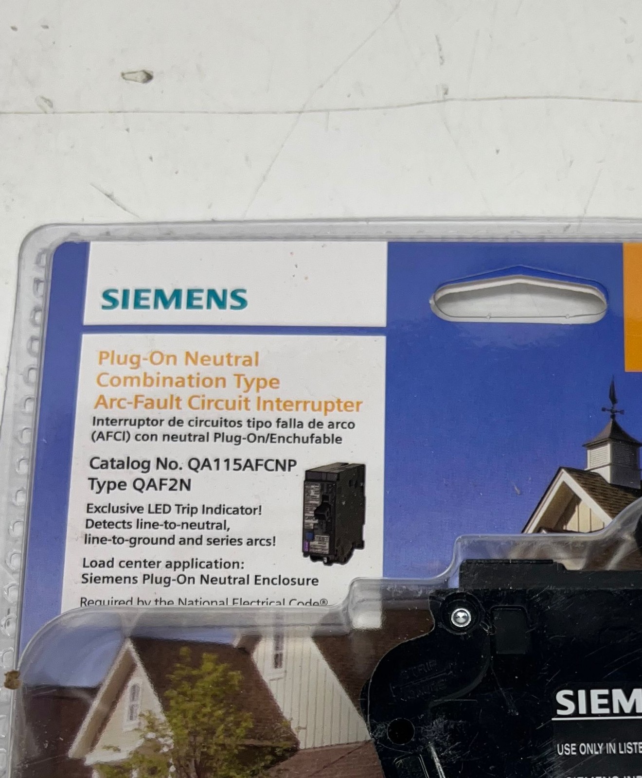Siemens 15AMP 1Pole Combination AFCI Plug On Neutral Circuit Breaker
