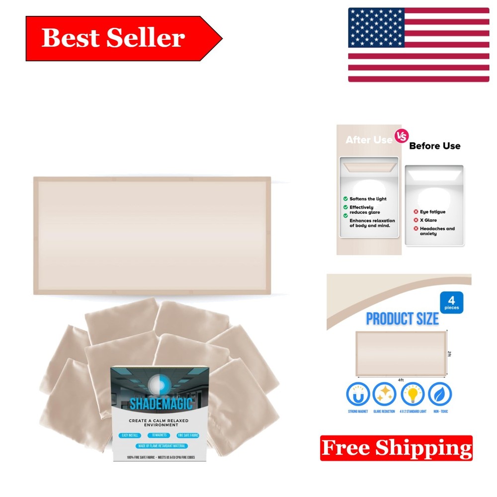 Mocha Fluorescent Light Filter Covers - 4 Pack for Glare Reduction