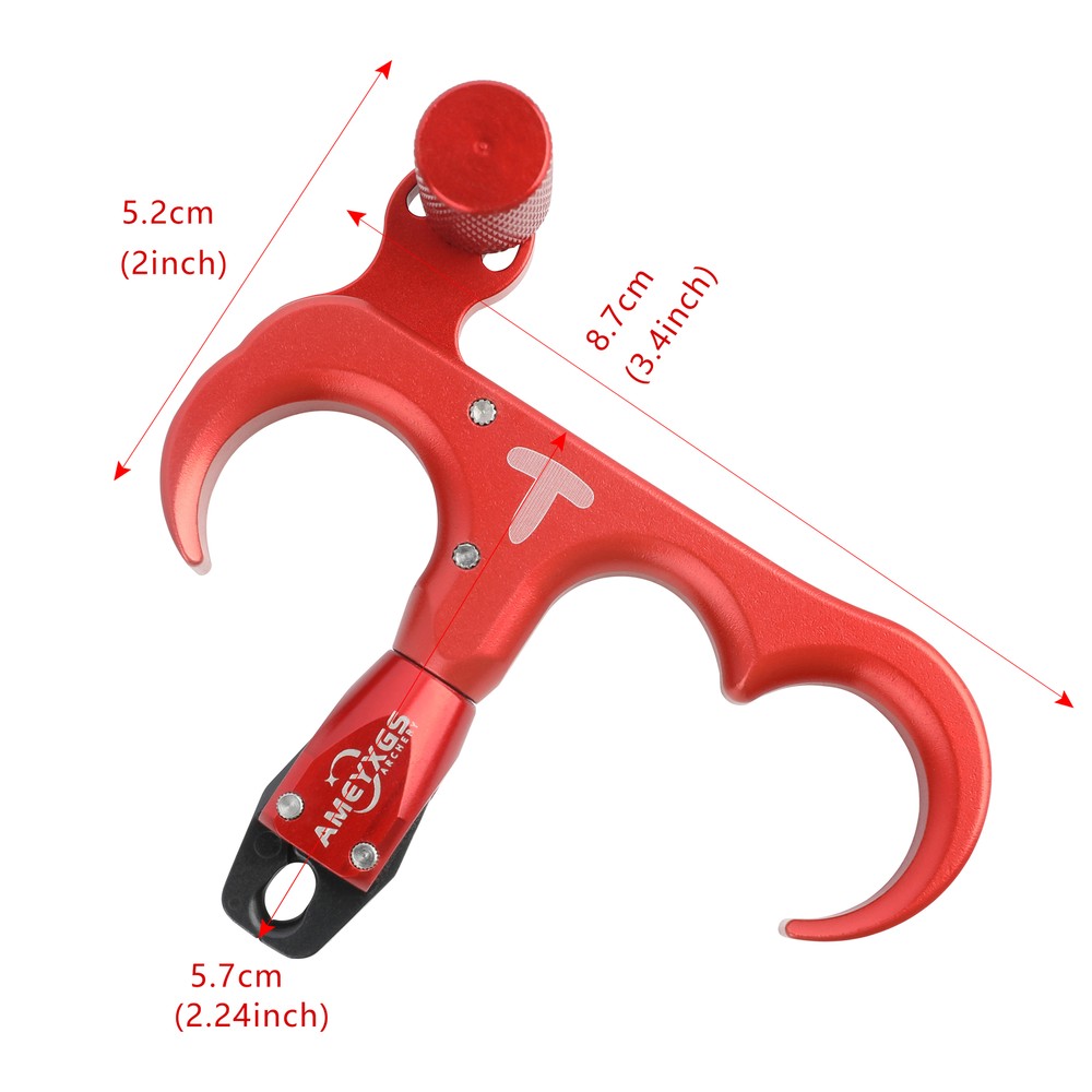Compound Bow Release Aids Trigger 3 Finger Grip Thumb Caliper Archery Hunting