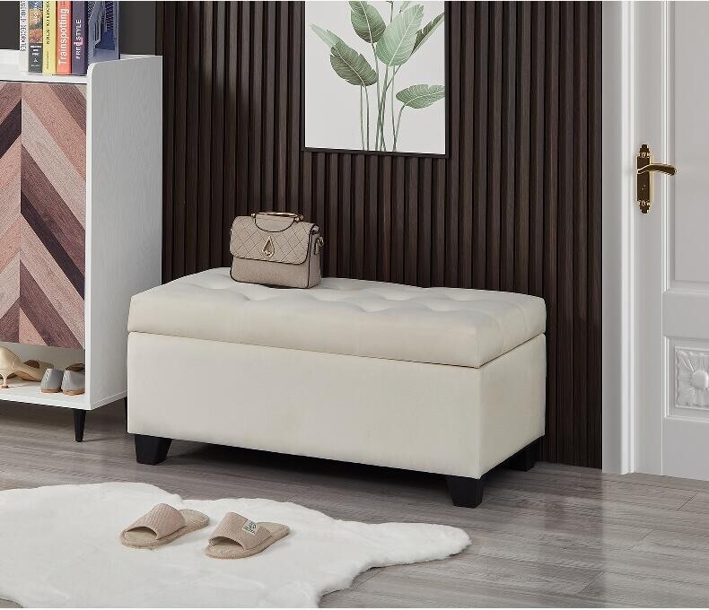 Upholstered storage rectangular for bench Entryway Bench Bench Entryway Velvet