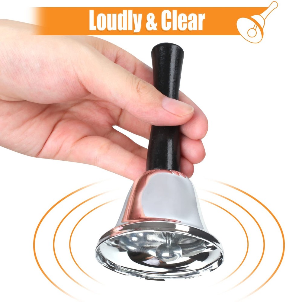 2 Pcs Hand Ringing Bell for Classroom, Kitche