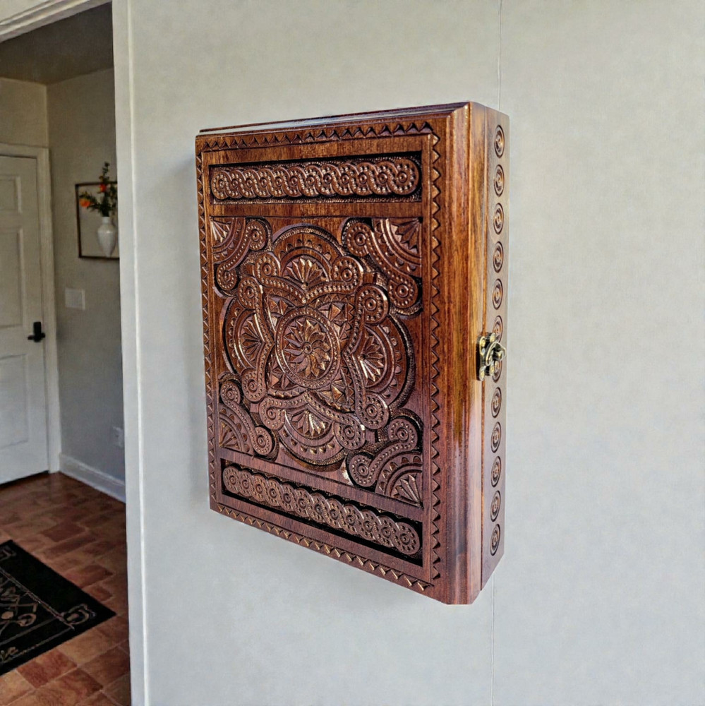 Wooden key storage box