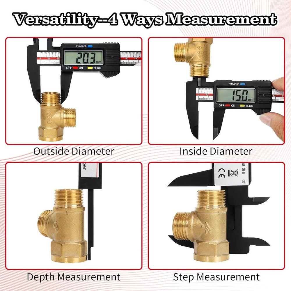 Versatile 6 Inch Measuring Tool - Digital Caliper with Smart Auto-Off Feature