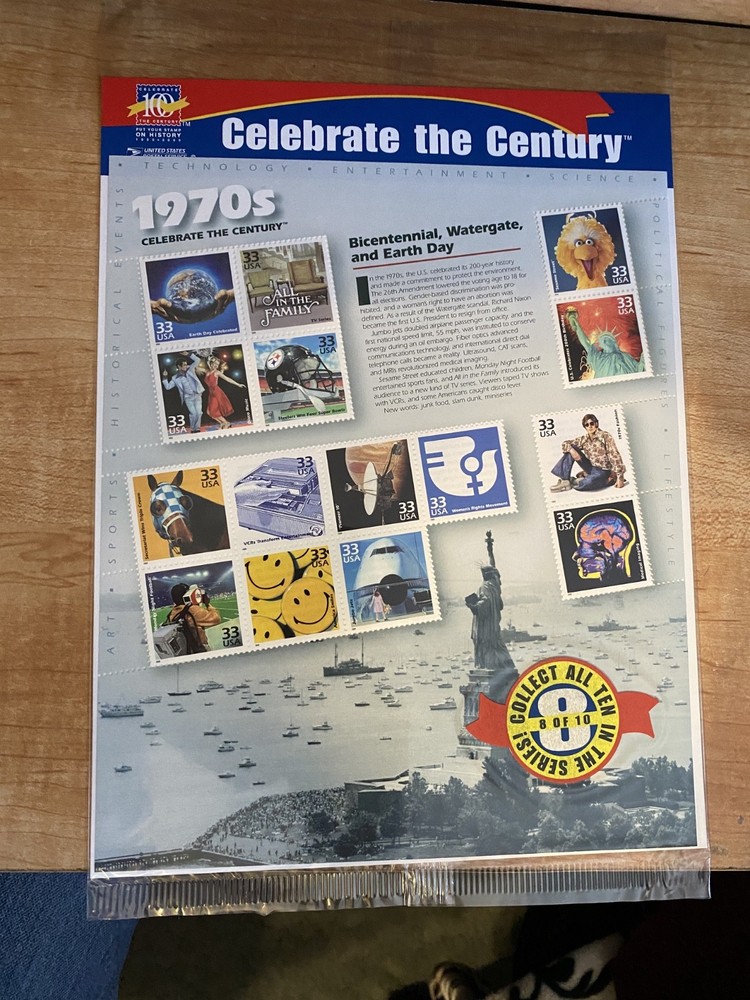 9 celebrate the century stamp sets with super hero stamp album and 3-D glasses