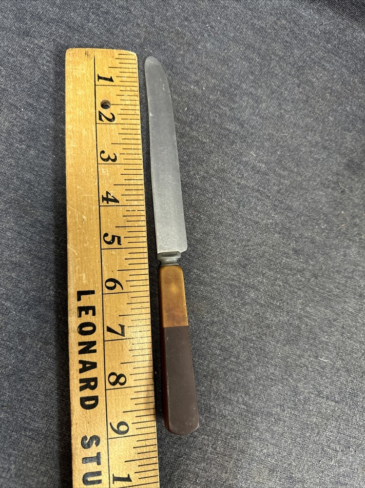 Vintage Bakelite Flatware Dinner Knife * 2-Tone Butterscotch Cherry
