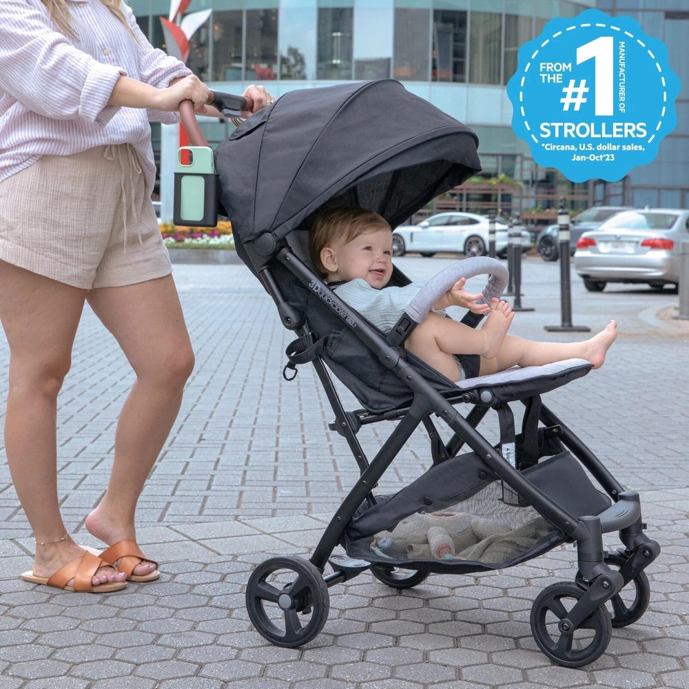 Ingenuity 3Dquickclose CS+ Compact Fold Stroller with Oversized Canopy Gray