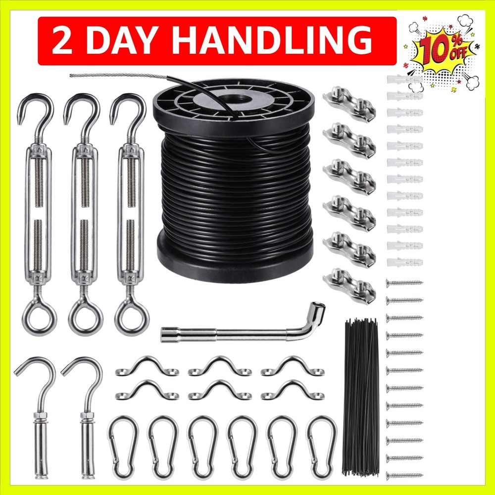 String Lights Hanging Kit,Globe String Lights Suspension Kit,Outdoor Light Gu...