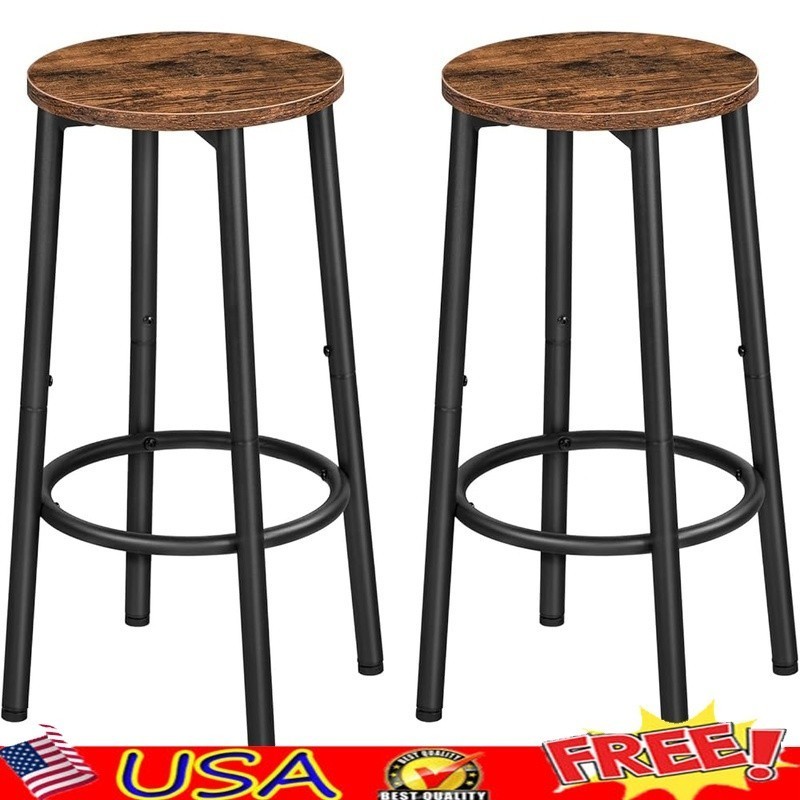 Stylish Modern Bar Stools Set of 2 Kitchen Counter Space Saving Easy Assembly US