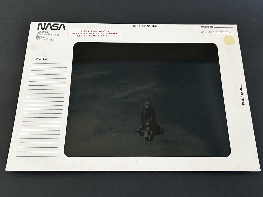 1983 NASA KSC Shuttle Challenger STS-7 Orbits Earth Presentation Transparency