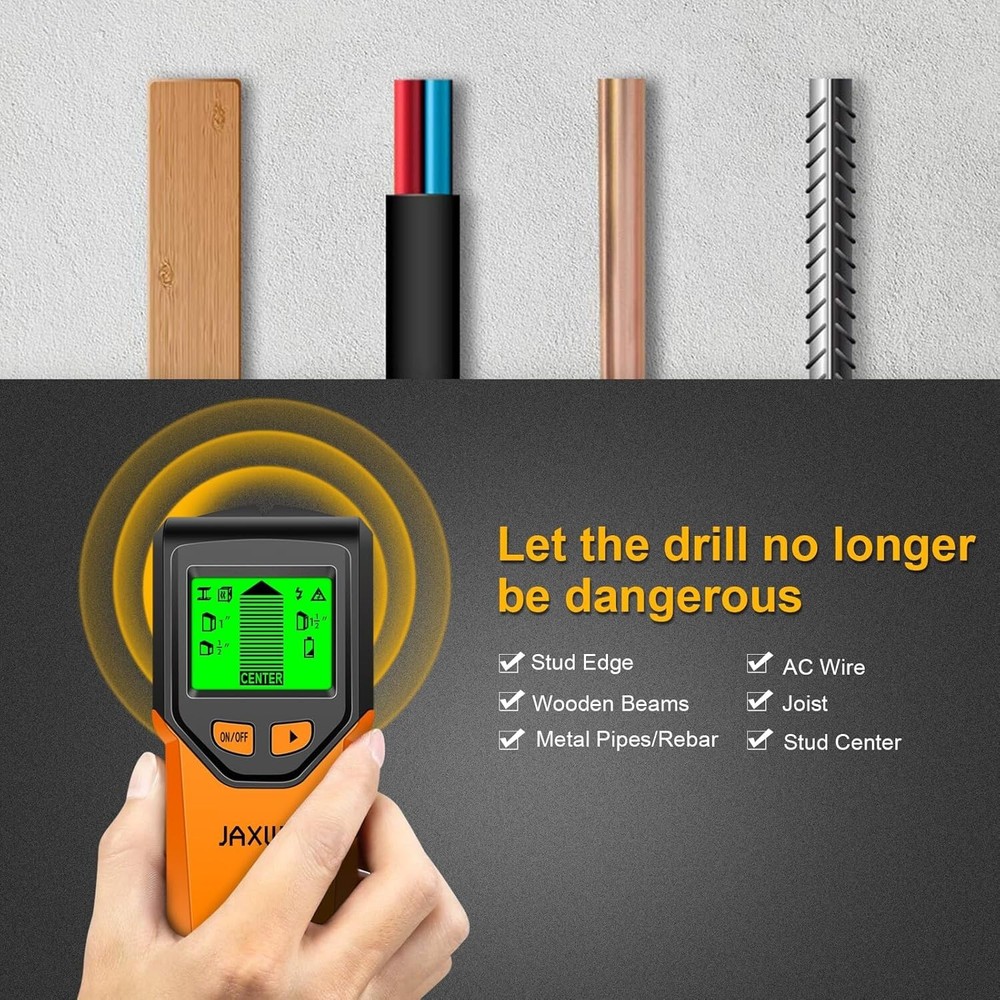 5 in 1 Stud Finder Tool w/Microprocessor Chip and HD LCD Display, Stud Detector