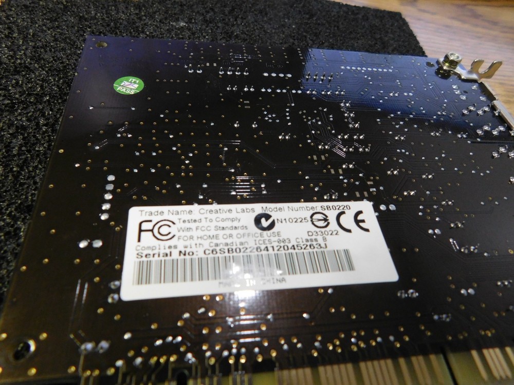 Creative Labs Model: SB0220 Sound Blaster Card.