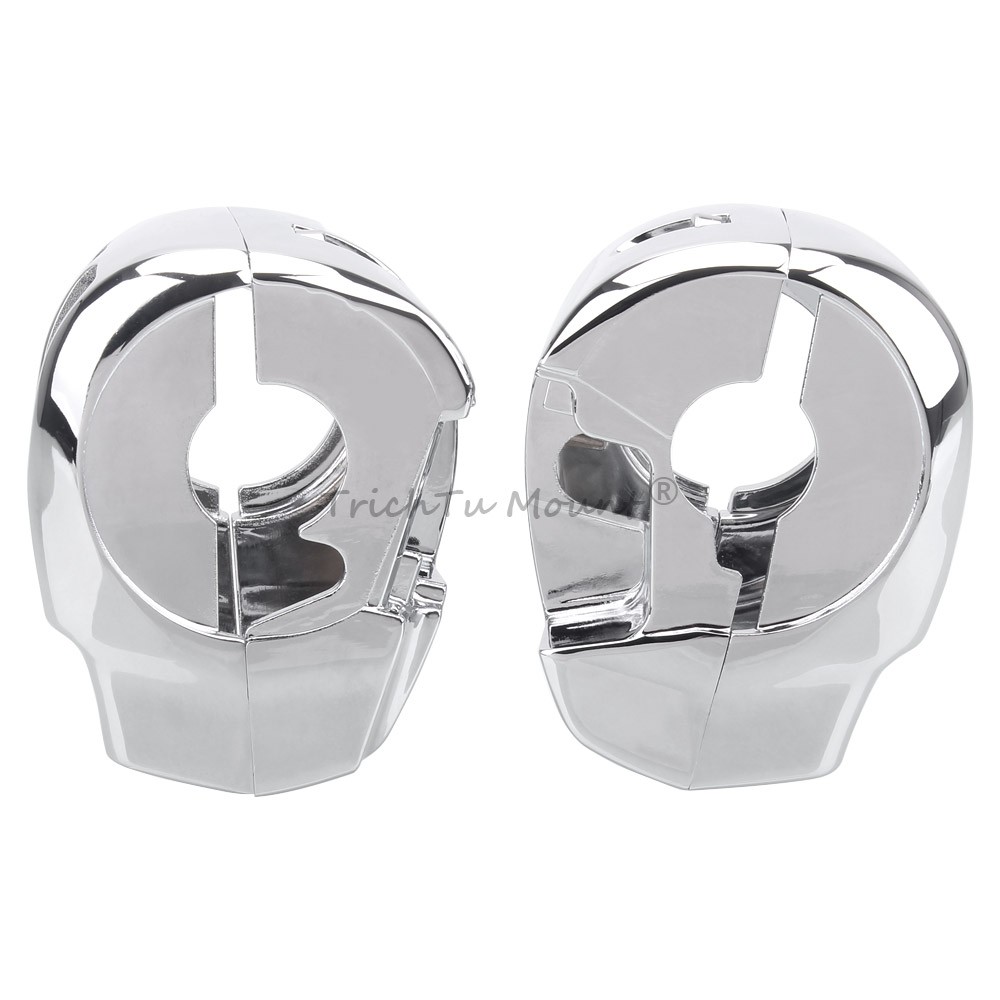2Pcs Chrome Hand Control Switch Housing Covers For Harley Road King Street Glide