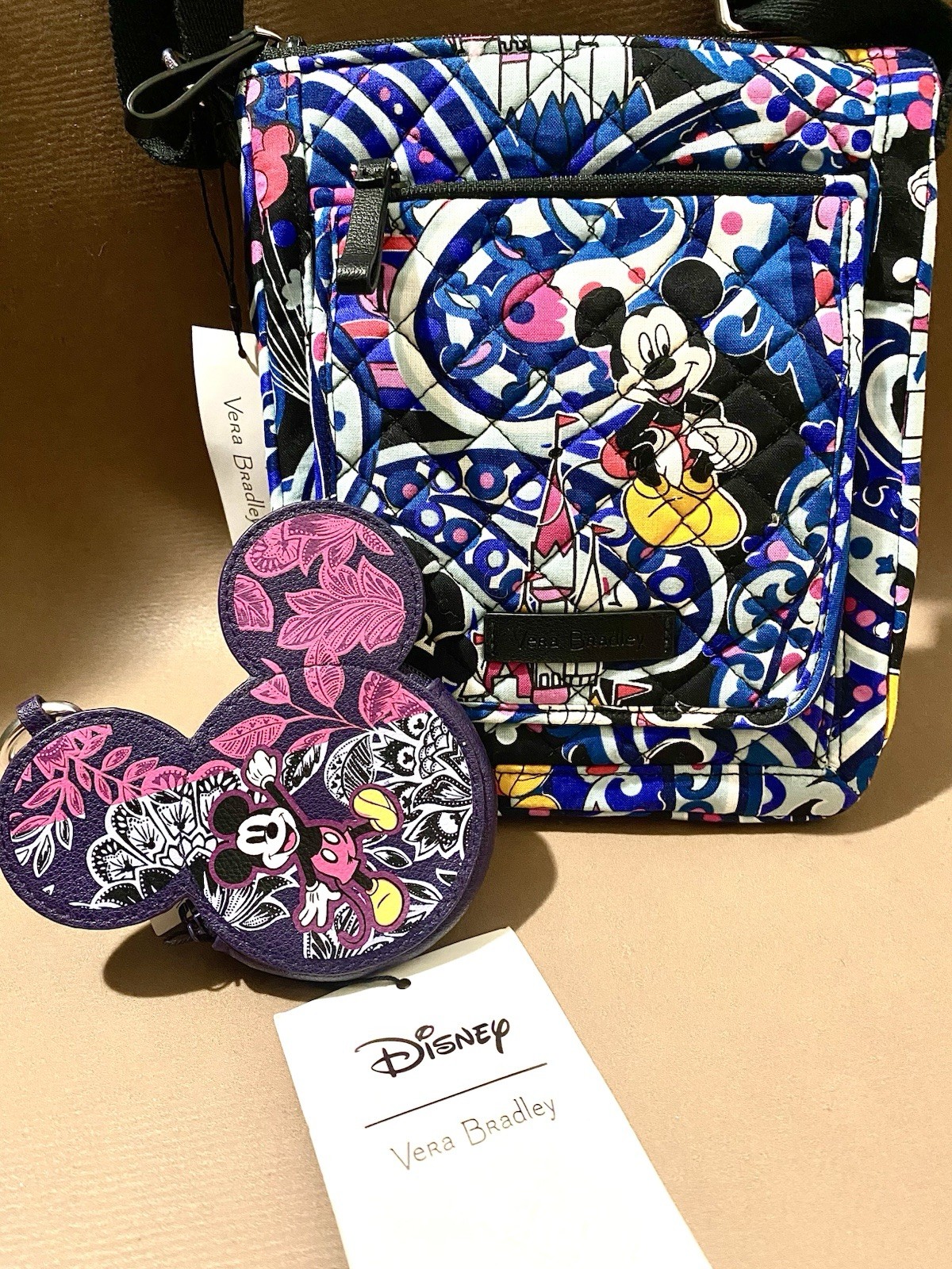 Vera Bradley Mickey's Whimsical Paisley Crossbody & Coin Holder
