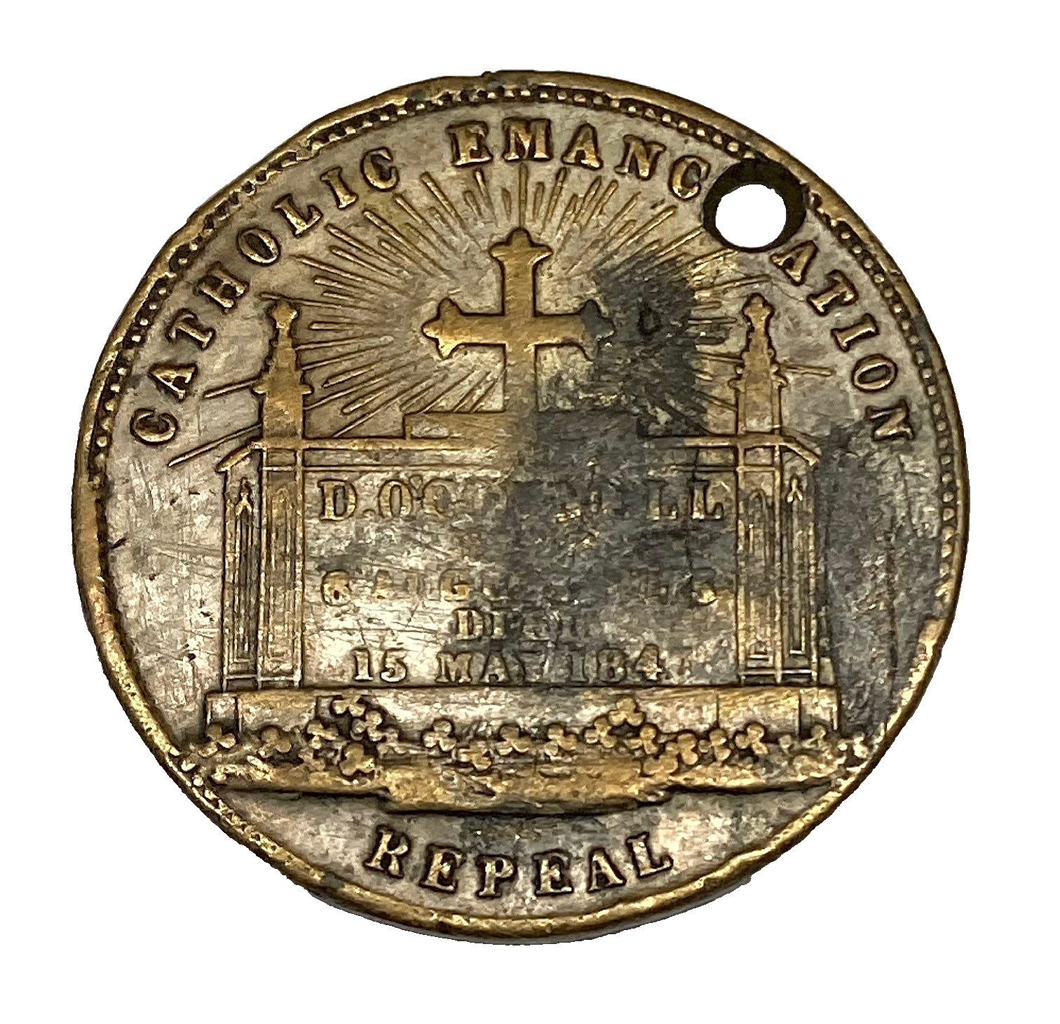 1847 brass medal Death of Daniel O’Connell Irish politician “The Liberator"