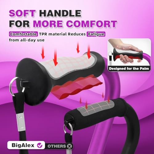 Lightweight Walking Cane, Soft Offset Handle for Seniors, Adjustable Purple