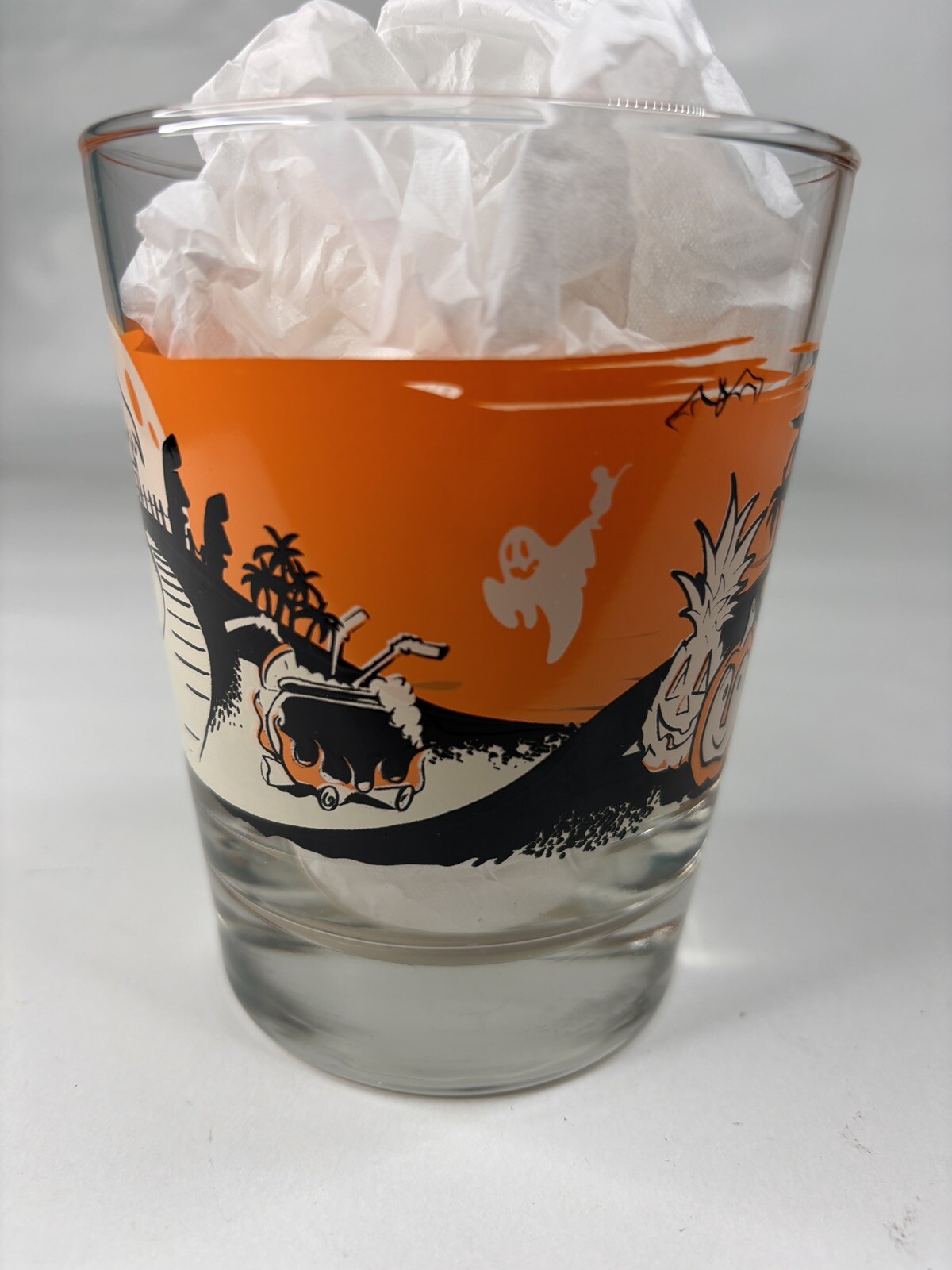 Halloween Mai Tai Glass Art by Dr Bill Tiki Bob Ghost Fez Monkey Pumpkin Ohio