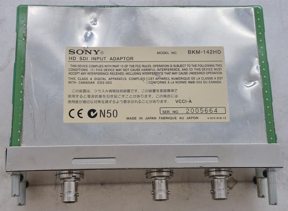 Untested - SONY BKM-142HD HD SDI Input Adapter Module