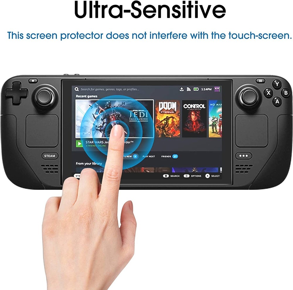 [3 Pack] amFilm Screen Protector Compatible with Steam Deck