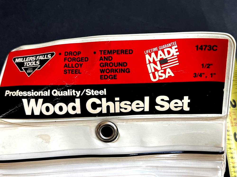 Millers Falls METAL CHISEL SET 1473C Wood Chisel Set NOS