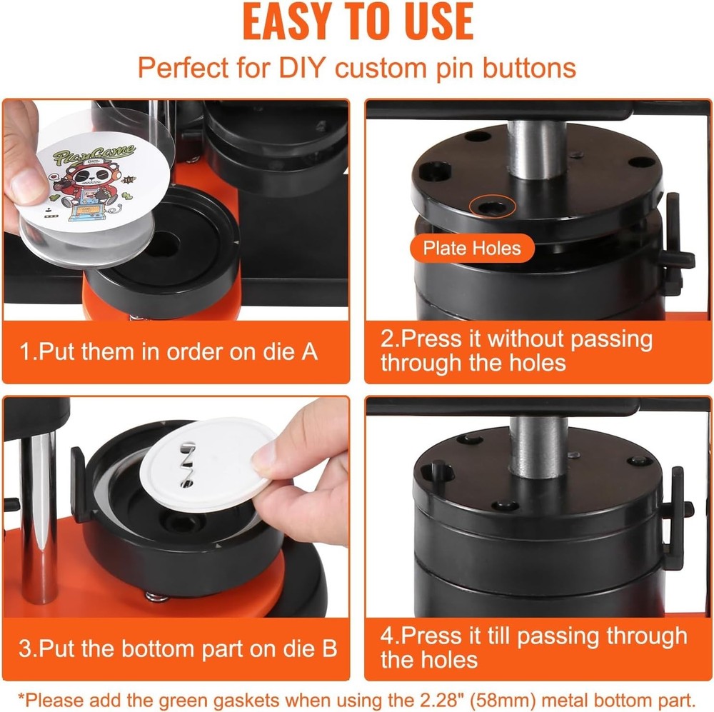 Button Maker Machine with Panda Magic Book - DIY Badge Kit