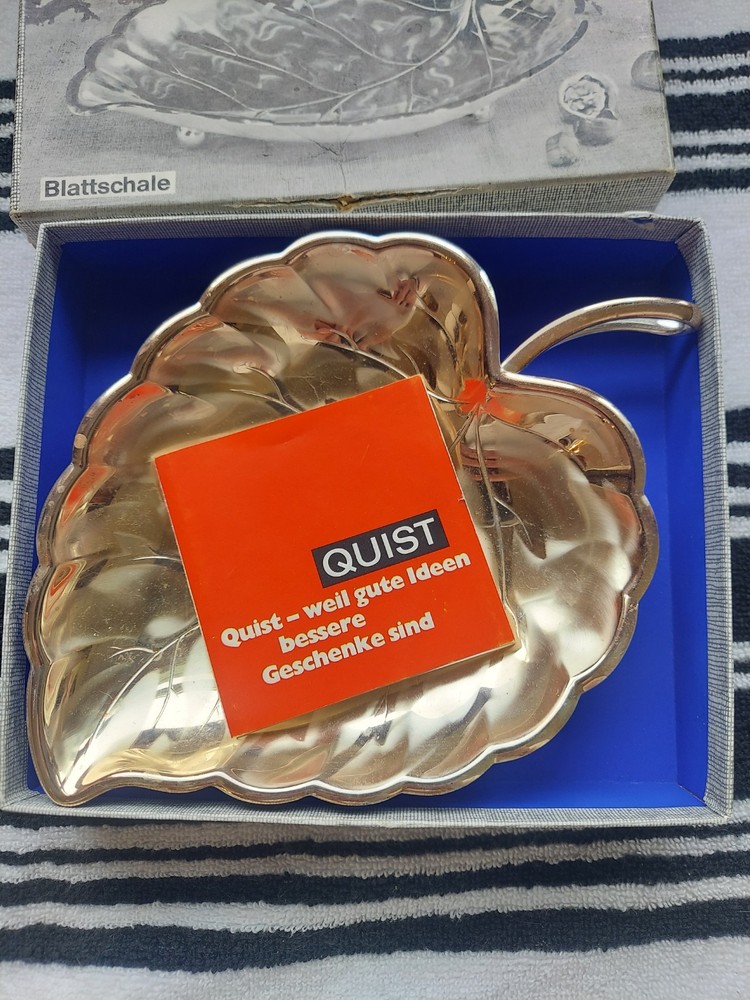 Vintage Quist Silver Plated Grape Leaf Bonbon Dish West Germany 1960's