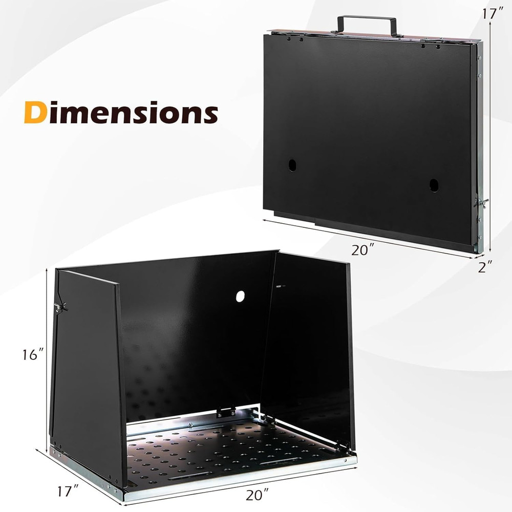 Foldable Welding Table, Portable 17" X 20" Weld Tabletop with 3 Protective Panel