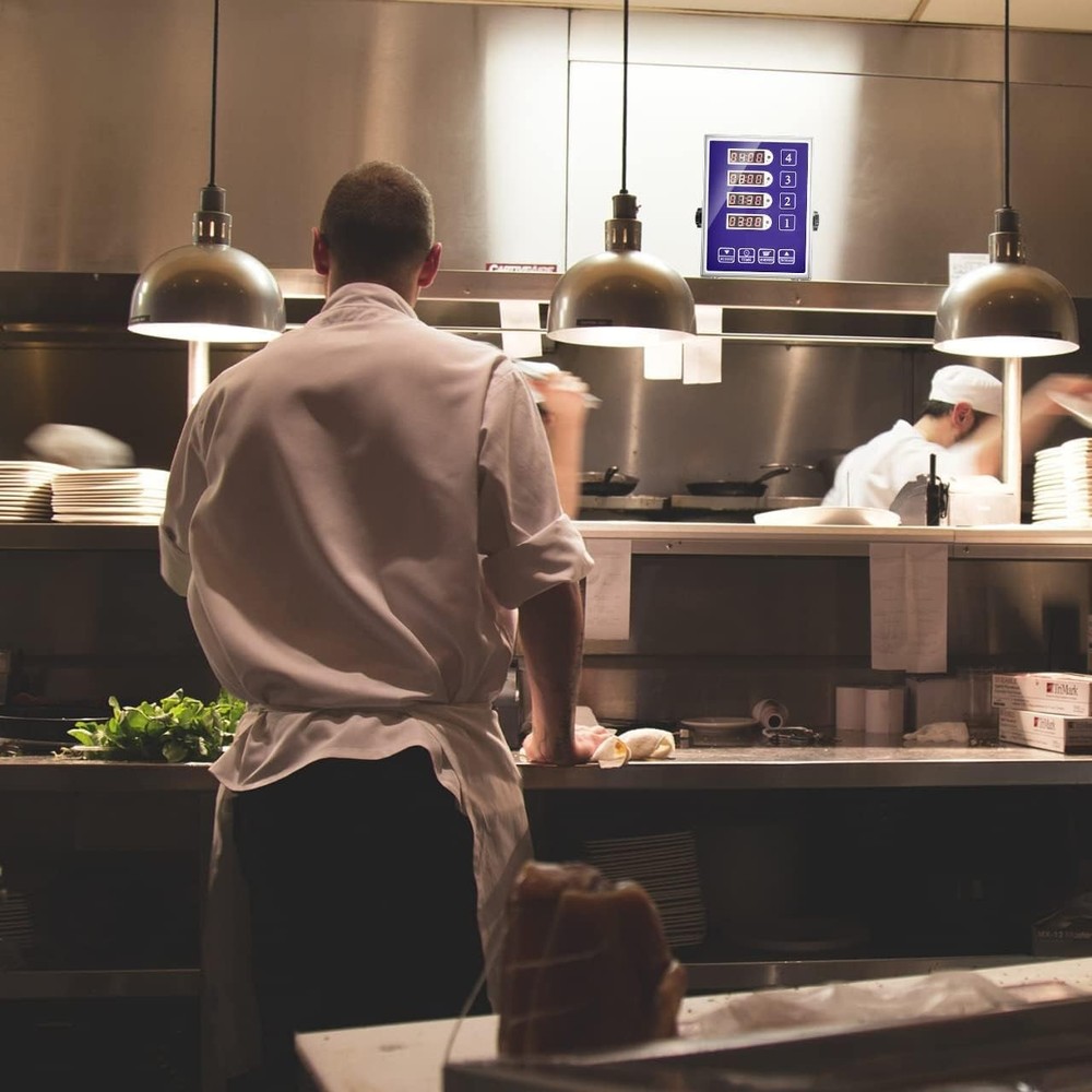 Kitchen Timer for Cooking - 4 Channel Commercial Kitchen Timer