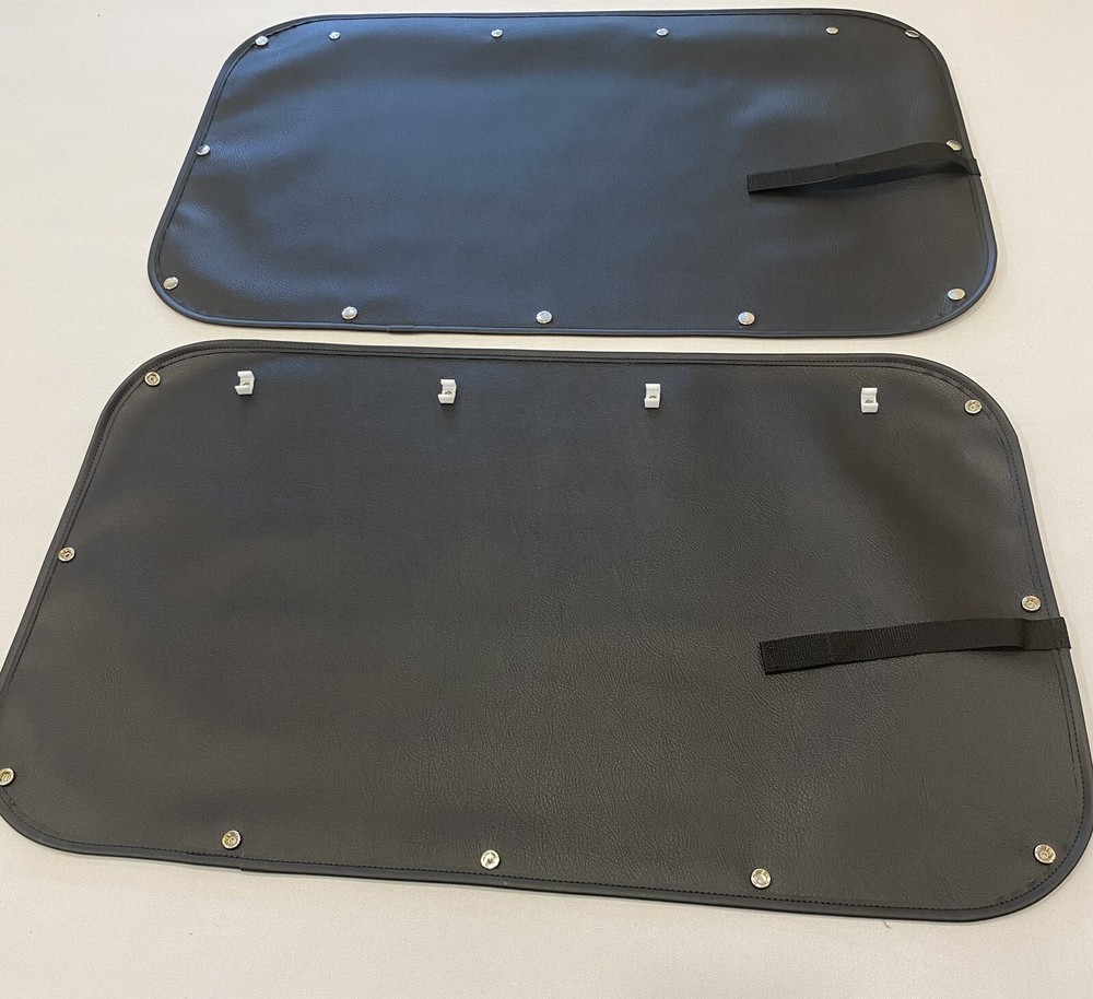 Peterbilt 379-389. Sleeper Window Curtains L+R. Window Covers. Black