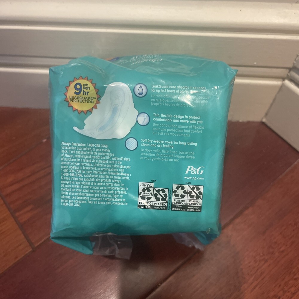 Always Ultra Thin Long Super Size 2 Pads with Wings 16 Count