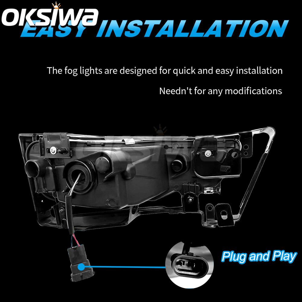 LED Fog Lights For 2013 2014 2015 Honda Accord 4DR Sedan Clear Lens Bumper Lamps