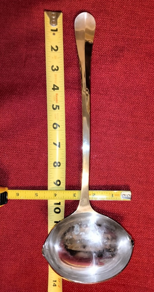Silverplate punch drink serving ladle, 13" & holds 3/4 cup, made Italy good cond