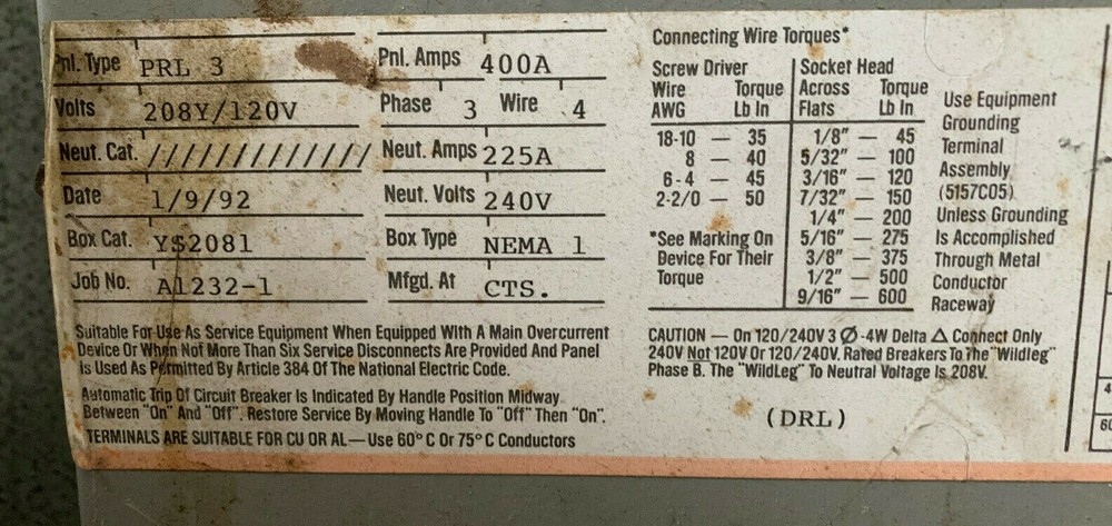 Cutler Hammer Westinghouse PRL3 Mounting Hardware for CA CAH Circuit Breakers