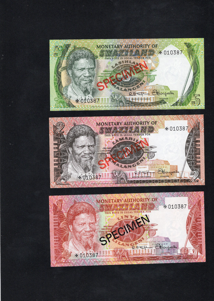 Swaziland COMPLETE 5 SPECIMEN SET 1974 UNC/d10