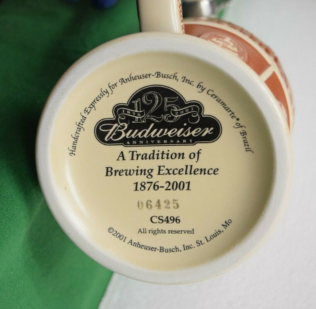 Budweiser Stein CS496 125th Anniversary "A Tradition of Brewing Excellence" MIB