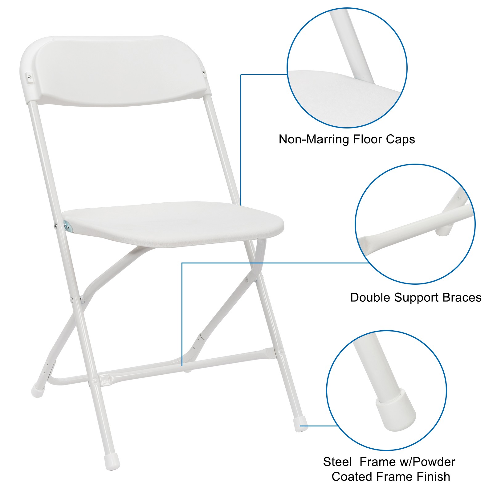 12Pack Plastic Folding Chairs Commercial Event Wedding Party Meeting Office Seat