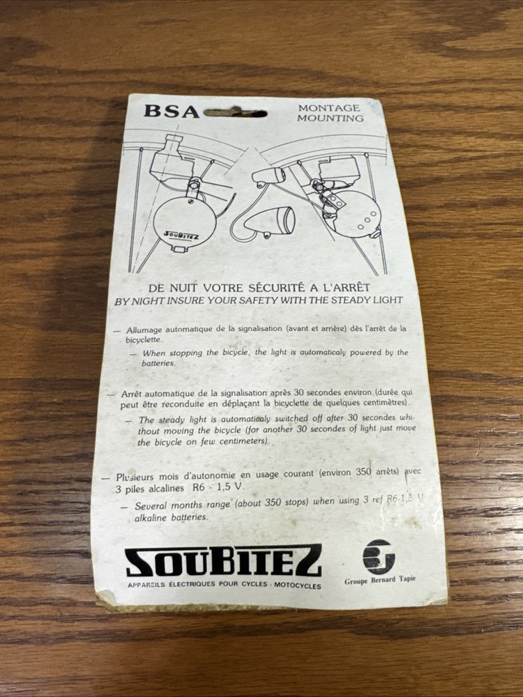 NOS Vintage Soubitez Steady Light Battery Pack for Dynamo
