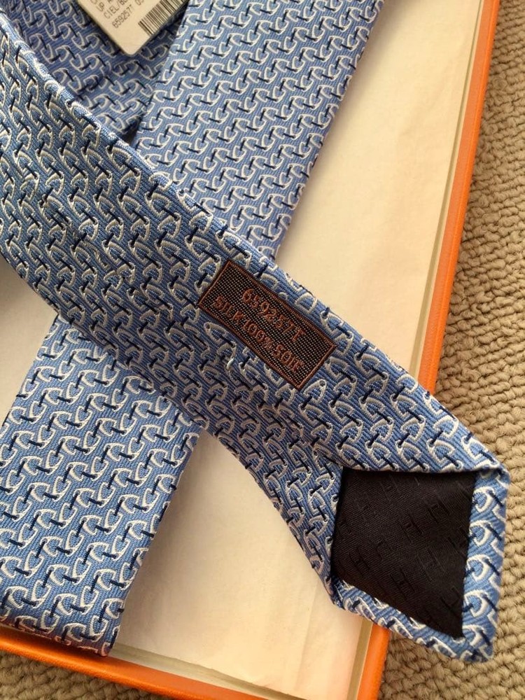 HERMES Tie Light Blue